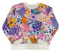 Bielo-farebná kvetovaná vzorovaná mikina Dunnes