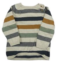 Béžovo-farebný pruhovaný sveter H&M