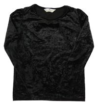 Čierne zamatové tričko H&M