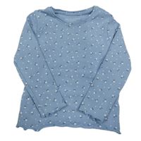 Světlemodré květované žebrované triko Primark