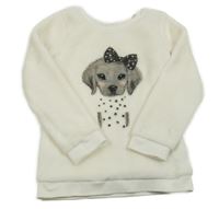 Smotanová plyšová mikina s psíkom H&M