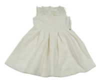 Biele rebrované šaty so sieťovinou