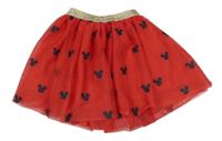 Červená tylová sukňa s Mickeym Disney