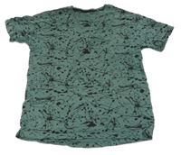 Tmavozeleno-čierne tričko s fleky Next