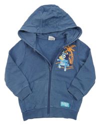 Šedomodrá prepínaci mikina s kapucí - Bluey