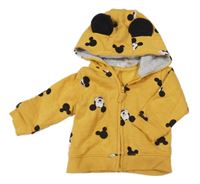 Hořčicová propínací mikina s Mickeym a kapucí H&M