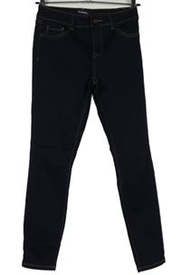 Dámské tmavomodré elastické skinny rifle 