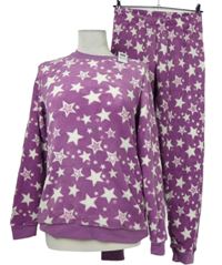Nové - Dámske fialové hviezdičkované plyšové pyžama Dunnes
