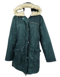 Dámský petrolejový šusťákový zimní kabát s kapucí Dorothy Perkins 