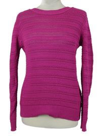 Dámský fuchsiový perforovaný svetr Warehouse 