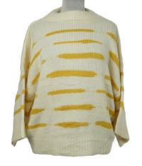 Dámský smetanovo-oranžový vzorovaný volný svetr Vila 