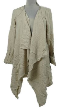 Nové - Dámsky béžový ľanový kabátový cardigán Lipsy