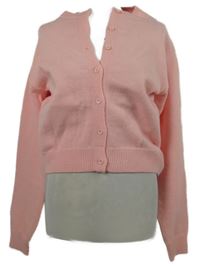 Dámský růžový propínací crop oversized svetr 