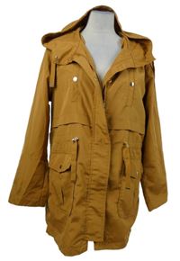 Dámská medová šusťáková jarní parka s kapucí Peacocks 