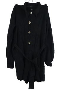 Dámský černý pletený kraťasový overal s páskem River Island 