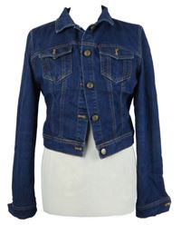 Dámská tmavomodrá riflová crop bunda Denim 