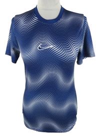 Pánske tmavomodro-biele vzorované športové funkčné tričko Nike