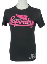 Pánske tmavosivé tričko s logom Superdry