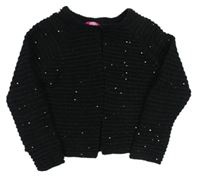 Čierny rebrovaný prepínaci sveter s flitrami Young Dimension