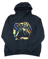 Tmavomodrá mikina s ovladačem a kapucí Next