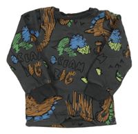 Sivá mikina s dinosaurami