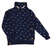 Tmavomodrá bodkovaná á fleecová mikina Topolino