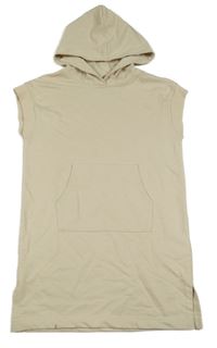 Béžové teplákové šaty s kapucí Lindex