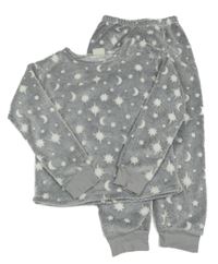 Šedé chlupaté pyžamo s hvězdami C&A