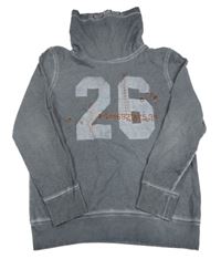 Sivá mikina s číslom a komínovým golierom Yigga