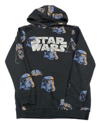 Antracitová mikina so Star Wars a kapucňou Tu
