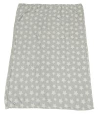 Světlešedá chlupatá deka s hvězdami