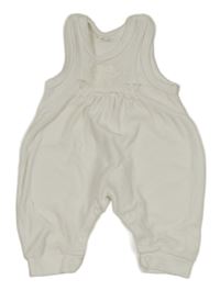 Biele zamatové na traké nohavice s vtáčky