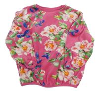 Ružová zamatová mikina s kvetinami Next