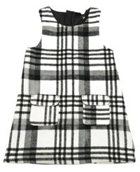 Bielo-čierne kockované fleecové šaty F&F