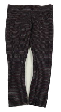 Čierno-farebné pruhované trblietavé legíny Next