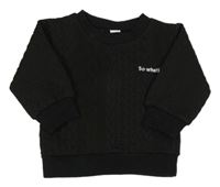 Černá mikina s bílým nápisem 