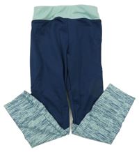 Tmavomodro-světlemodré melírované sportovní legíny