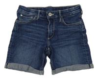 Tmavomodré elastické rifľové kraťasy Denim Co.