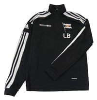 Čierno-biela športová mikina s vlajkou a nápisom Adidas