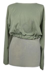 Dámske khaki crop nařasené tričko Missguided