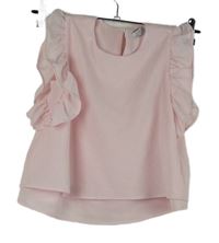 Dámská světlerůžová šifonová vrstvená halenka s volánky Jeycat