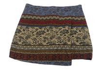Béžovo-modro-červená kvetovaná sukňa Zara