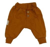 Rezavé baggy tepláky s knoflíky 