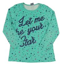 Tyrkysové triko s hvězdami a nápisem Kiki&Koko