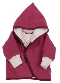 Tmavoružová fleecová zateplená bunda s kapucňou Jako-o