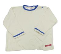 Biele tričko s modrým lemem