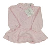 Nové - Světlerůžové teplákové šaty s volánky a srdíčkem Pastelc&Co