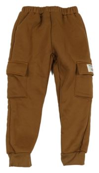 Hnedé cargo tepláky s vreckami