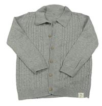 Šedý lehký propínací svetr George