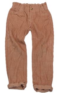 Ružové paper bag manšestráky Tu